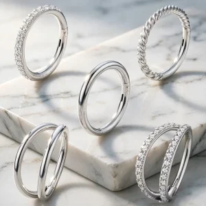5Pcs Surgical Steel Body Jewelry Nose Rings Hoop Women CZ Clicker Hinged Septum Ring 8mm Daily Wear