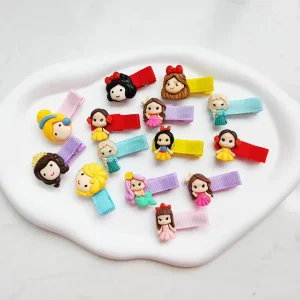 5pcs Cute Princess Design Cartoon Hairpins Fashion Hair Accessories for Baby Girls and Kids