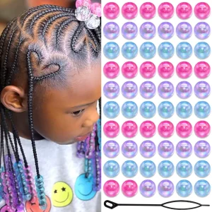60PCS/Set Hair Beads for Synthetic Braid Hair Decoration Accessories Children’s Braids Jewelry Hair Rings