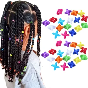 60PCS Set Hair Beads for Synthetic Braid Hair Decoration Accessories Children’s Braids Jewelry Hair Rings