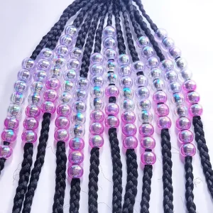 60PCS Set Hair Beads for Synthetic Braid Hair Decoration Accessories Children’s Braids Jewelry Hair Rings