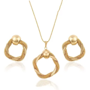 63827 Xuping New Arrive 18K Gold Plated Fashion Jewelry Set