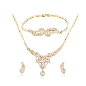 64018 Fashion Diamond Wedding Jewelry Set Women