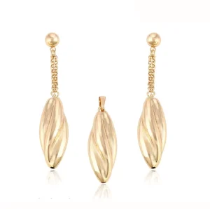 64026 Popular Fashion Jewelry Dubai 18 Carat Gold Plated Jewelry Sets