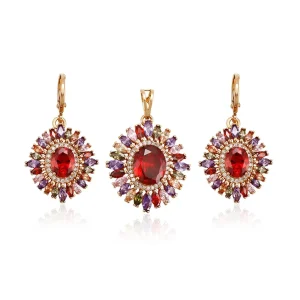 64236 Top Grade Magnet Multicolor Gold Drop Earrings Geometric Jewelry Set China