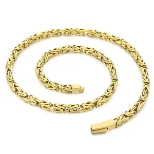 650mm Fashion Gold Silver Black Blue Rainbow Stainless Steel Byzantine Chain Link Necklace