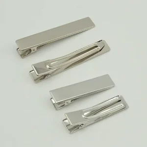6cm 8cm Nickle Silver Wide Double Prongs Rectangle Metal Alligator Clip Duckbill Hairpins Barrettes DIY Women’s Hair Accessories