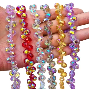 6mm 8mm Crystal Strawberry Beads Faceted Drop shaped Glass Crystal Beads Loose Beads for Jewelry Making