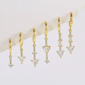 6pcs 18K Trendy Triangle Shape Tassel Earrings Set Fashion Jewelry Set for Women Unique Earrings Set