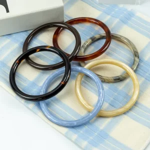 7.8cm Colorful Acetate Bangle Unisex Minimalist Round Bracelet Fashion Stackable Jewelry for Daily Wear YWSH-001