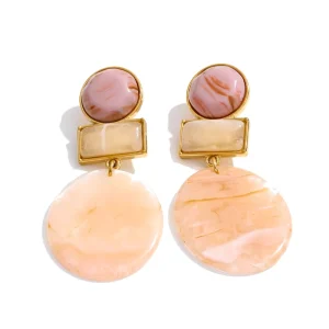 7141 Fashionable Hypoallergenic Earrings Resin Geometric Shape Dangle Earrings for Women