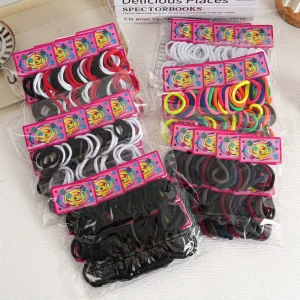 72PCS 4cm Colorful Nylon Elastic Plastic Hairband for Girls Hair Accessories Hair Rope