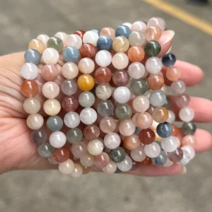 7A Natural Colorful Rabbit Hair Quartz Beaded Bracelet Premium Rutilated Crystal Fashion Jewelry for Boutique Resale