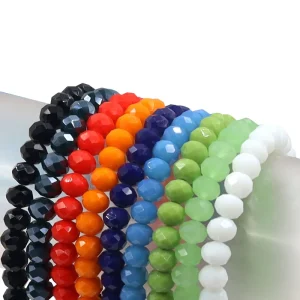 8mm Crystal Glass Beads Black Crystal Faceted Rondelle Beads Wedding Dresses Loose Crystal Beads