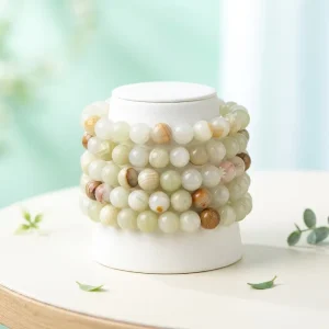 8mm Crystals Gemstone Natur Green Afghan Jade Crystal Fashion Beaded Bracelets for Gift