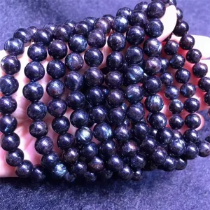 8mm Fashion Jewelry Round Natur Nuummite Spiritual Bead Bracelets for Gift
