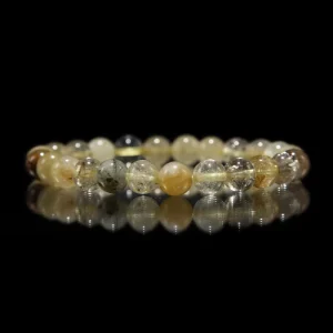 8mm Natural Crystal Beads Rainbow Rutilated Quartz Bracelet