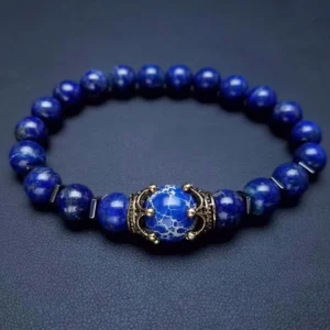 8mm Natural Gemstone Crown Men’s Healing Chain Bead Bracelet Set Crystal Charm Beads Plated ODM Supply Fashion Charm Bracelets
