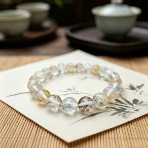 8mm Prosperity Tree Amber Crystal Beaded Ball Bracelet Trendy Design Brings Fortune And Good Luck Unique