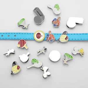 8mm Sports Charms Cartoon Cute Fashion Jewelry for Wristband Bracelet DIY Jewelry Making Kpop Idol Slide Charms Accessories