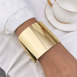 9 Styles of Women’s Bohemian Style 7CM Width Large Cuff Bracelets Multi Layer Glossy Alloy Fashion Bangle Open Bracelet