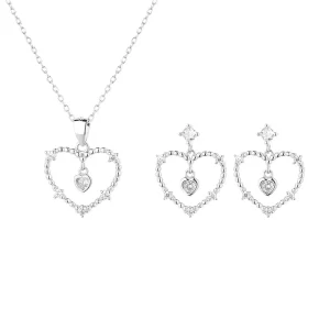 925 Fashion Love Zircon Earrings Pendant for Women Zircon Jewelry