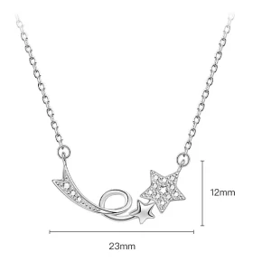 925 Original Pure Silver Star Design Necklace Dazzling Five Pointed Star Trendy and Fashion Style Necklace