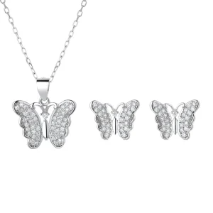 925 Silver Butterfly Pendant Jewelry High Quality Diamond Necklace