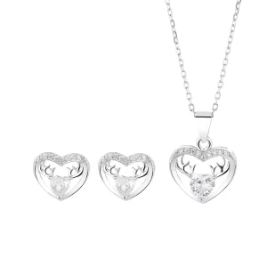 925 Silver Deer With You Set Collarbone Chain Light Luxury Niche Qixi Festival Gift for Your Girlfriend