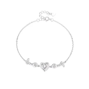 925 Silver Heartbeat Bracelet Mobius Heart Bracelet a Fashionable Summer Accessory for Long distance Women