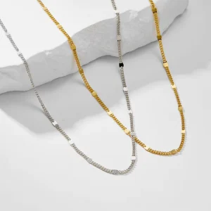 925 Silver Initial Choker Necklace 14K Gold Plated Chain Necklace for Women