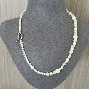 925 Silver Round Bead Necklace Collarbone Chain Women’s Fashion Design Wearing Accessories