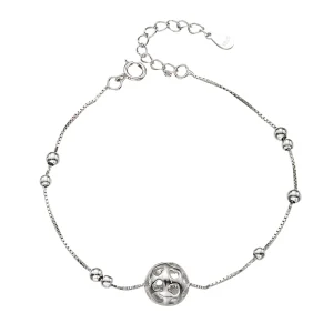 925 Sterling Silver Anklets Ball Manual Anklet Bracelet for Women Jewelry Foot Jewelry