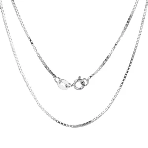 925 Sterling Silver Box Chain Necklace for Women Girls