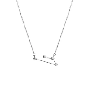925 Sterling Silver Constellations Choker Necklace Fashion Delicate Zircon Astrology Aries Zodiac Personalized Design Women
