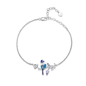 925 Sterling Silver Creative Kingfisher Charm Bracelet for Women Chain & Link Bracelet Jewelry Holiday Gift BSB127
