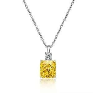 925 Sterling Silver Cross Chain Necklace Sapphire Pendant Ice Flower Cut Unisex European American Style