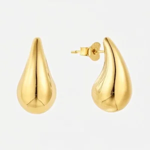 925 Sterling Silver Earrings Women’s Simple Waterdrop Shaped Exquisite Earrings Customized 18k Gold Plated Rose Gold