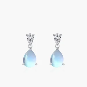 925 Sterling Silver Elegant Teardrop Shaped Earrings For Women Wedding Engagement Bridal Jewelry