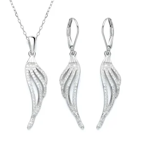 925 Sterling Silver European Earrings Jewelry Angel Wing Pendant Earrings