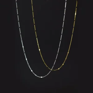 925 Sterling Silver Fashion Square Coin Chain Necklace Women Dainty Jewelry