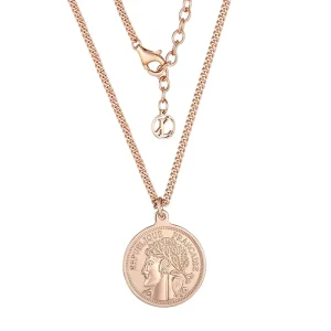 925 Sterling Silver French Republic Coin Necklace Rose Gold Plated Engraved Pendant K Letter Charm Women’s Fashion Jewelry