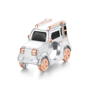 925 Sterling Silver Jeep Charm Car Bead for Women Bracelet & Necklace DIY Accessories Rose Gold Plated Fine Jewelry Gift SCC2711