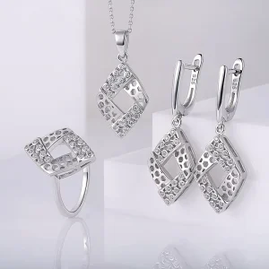 925 Sterling Silver Jewelry Set Women Cubic Zirconia Fashion Costume Jewelry Sets