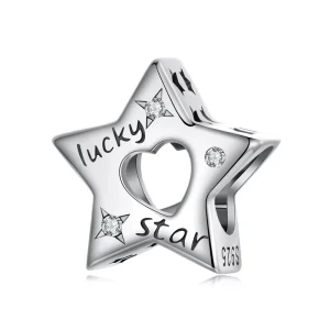 925 Sterling Silver Lucky Star Charm Beads Fit Bracelet DIY Fashion Jewelry Accessories Women Pendant BSC1096