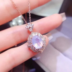925 Sterling Silver Natural Lavender Classic Pendant for Women