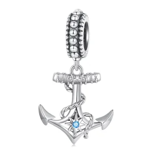 925 Sterling Silver Retro Boat Anchor Pendant Charms Fit Bracelet DIY Silver Beads Women Fashion Jewelry Accessories SCC2401