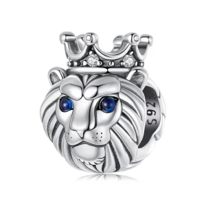 925 Sterling Silver Retro Lion Crown Charm Beads Fit Woman Original Bracelet DIY Jewelry Animal Pendant Accessories SCC3086