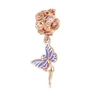 925 Sterling Silver Rose Gold Wish Fairy Pendant Fit DIY Woman Bracelet Pendant Charms Fine Jewelry DIY Making SCC2297