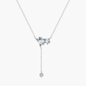 925 Sterling Silver Sparkling Rectangle CZ Adjustable Link Chain Y Shaped Necklace for Women Fine Jewelry